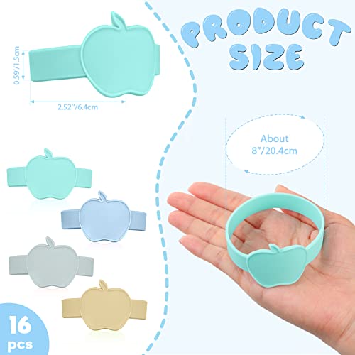 16 Pcs Reusable Waterproof Silicone Baby Bottle Name Labels with Dry Erase Marker O6893
