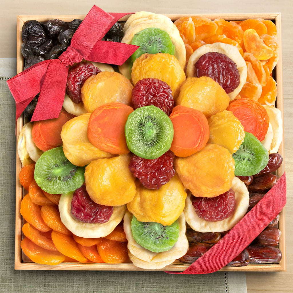 Dried Fruit Deluxe Tray Basket Arrangement for Holiday Birthday G8681
