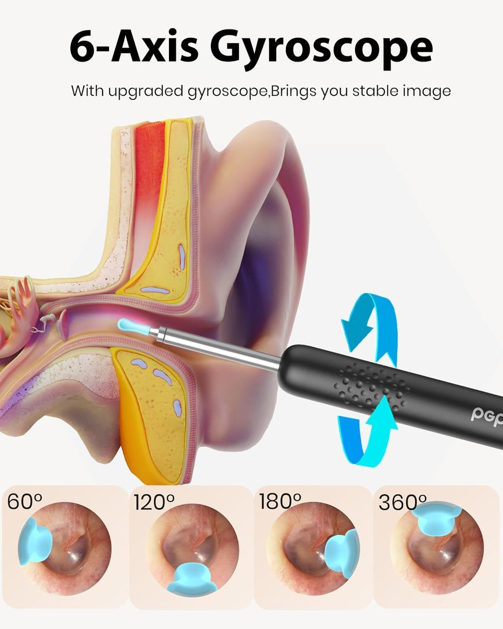Ear Wax Removal Tool with 1080P Camera and 6 LED Light Y3307