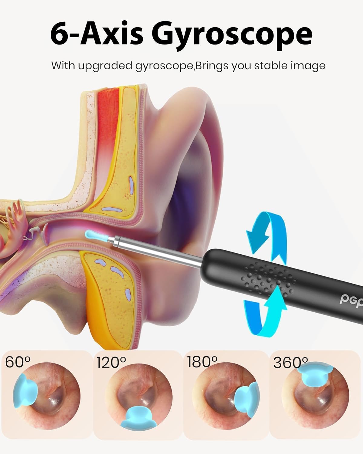 Ear Wax Removal Tool with 1080P Camera and 6 LED Light Y3307