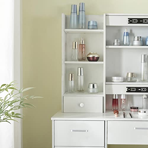 Vanity Set with Lights and Mirror, Storage Drawers and Stool N8097