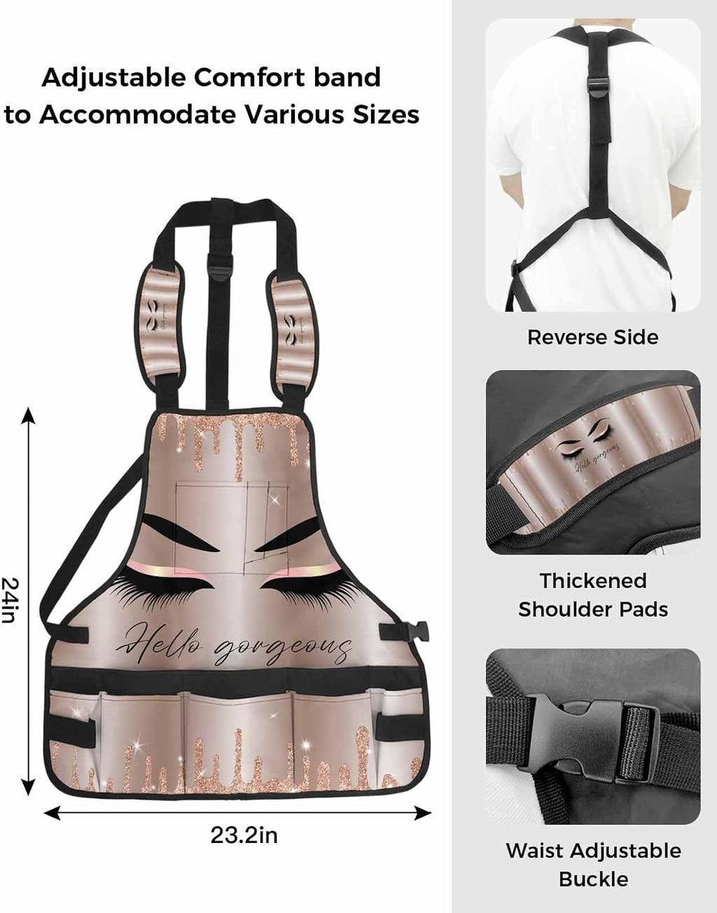 Waxed Canvas Work Apron with 16 Tool Pockets D699
