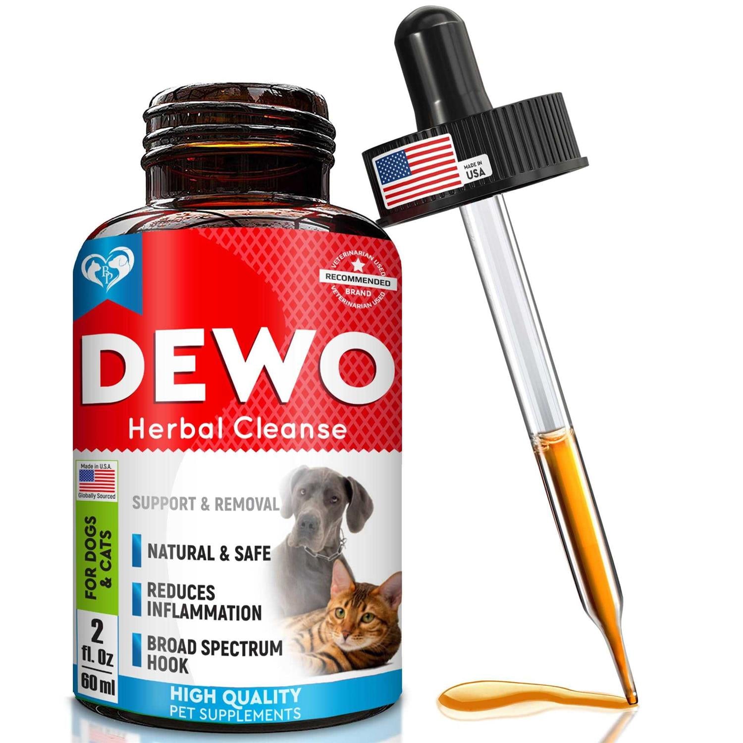 Beloved Pets Cats &amp; Dogs Liquid Herbal Medicine &amp; Natural Broad Spectrum Treatment for Tapeworm, Whipworm, Roundworm, and Hookworm - Pet Supplies online store