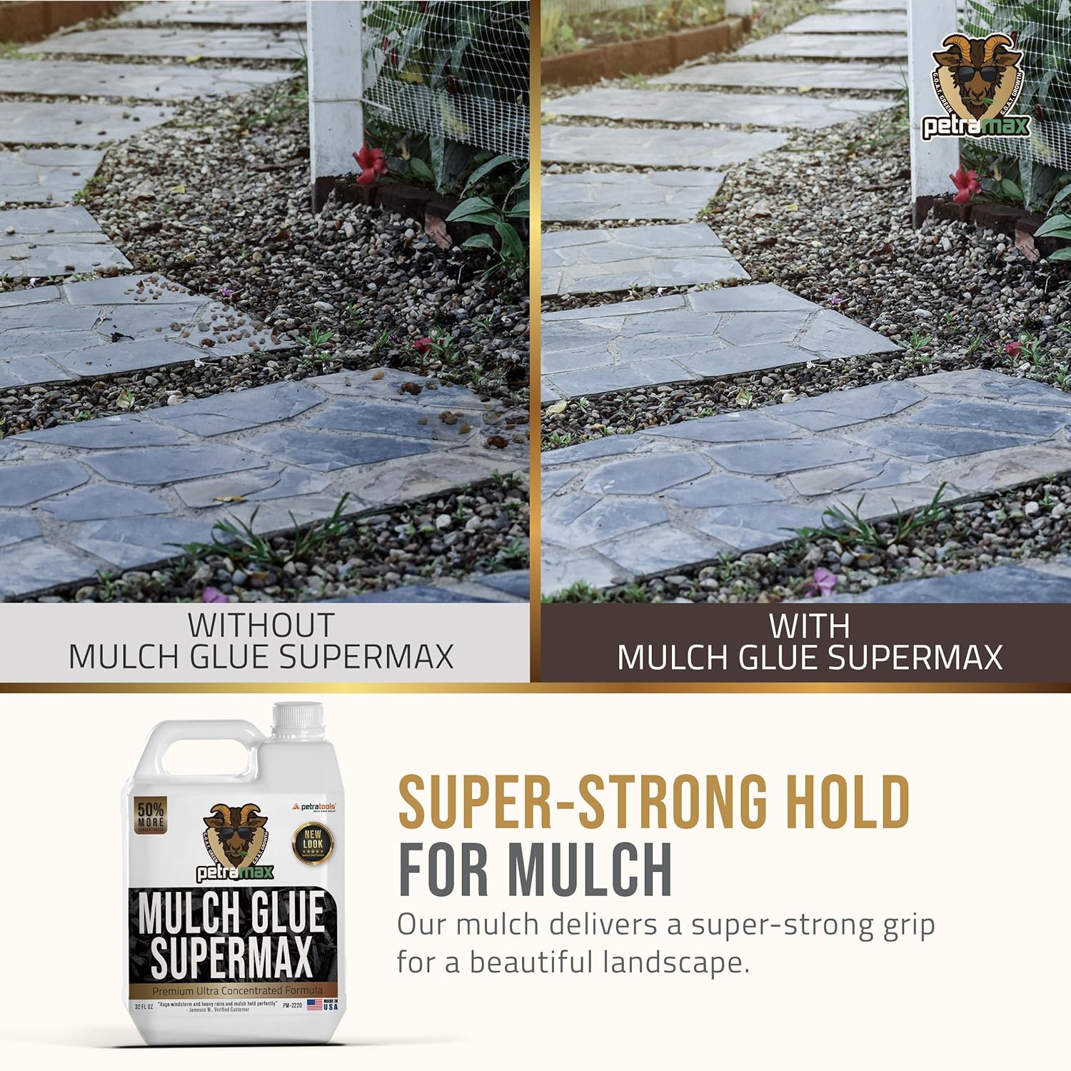Mulch Glue for Landscape Gravel Stabilizer, 32 Oz C832
