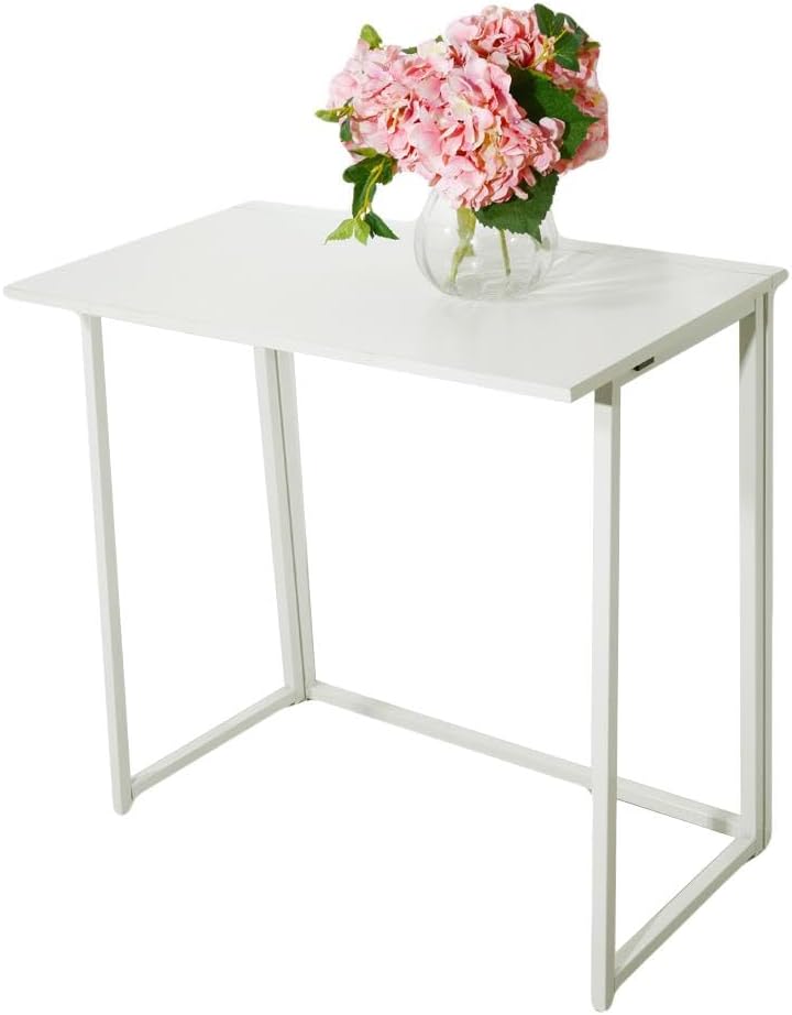 Collapsible Computer Desk White Portable Folding Workstation U963473