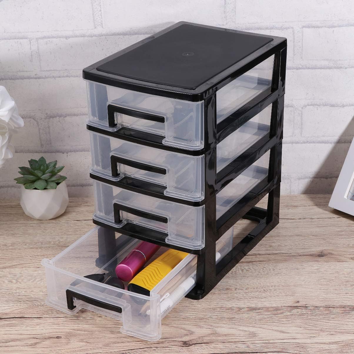 4 Layer Plastic Drawer Cabinet for Office Bedroom Home J414