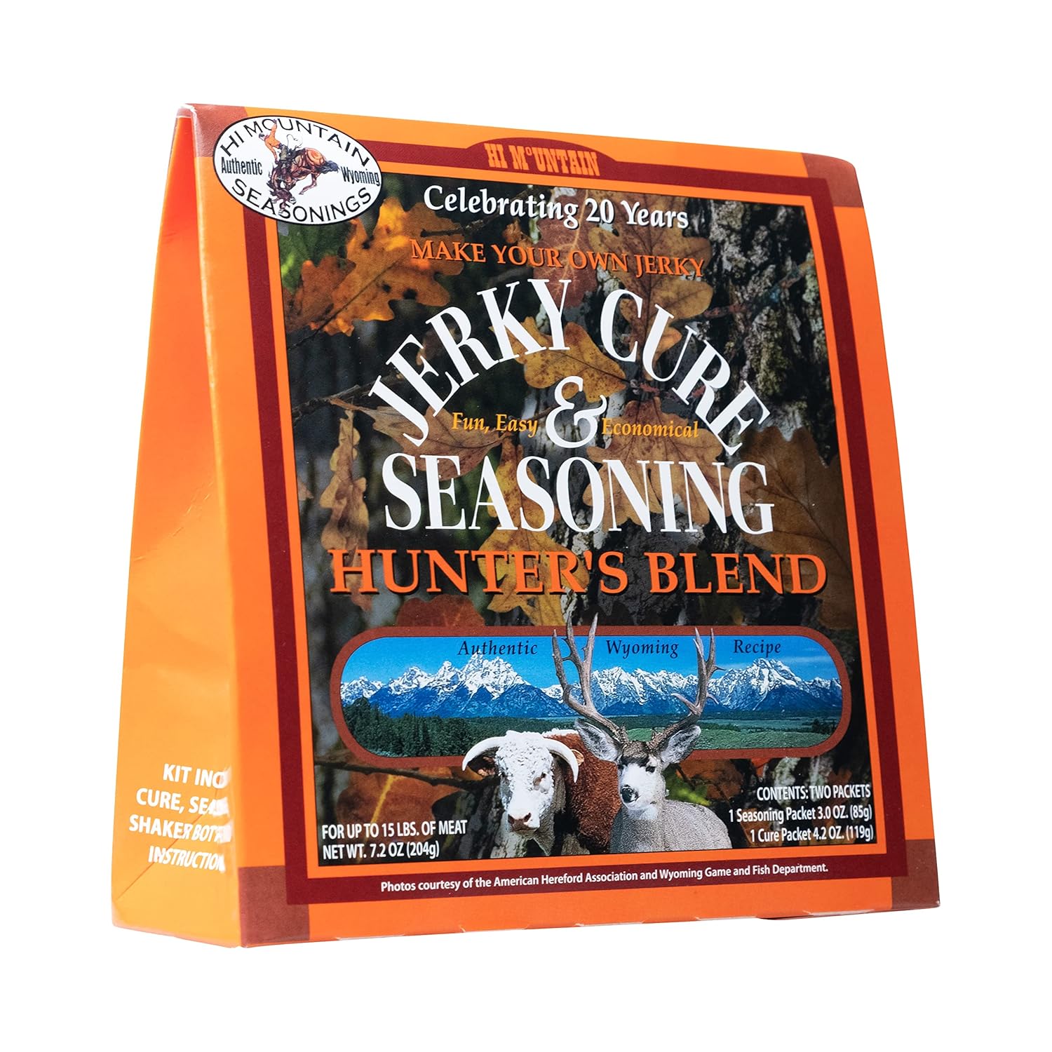 Hi Mountain Jerky Seasoning and Cure Kit | HUNTERS BLEND | Create Savory Homemade Beef Jerky | Great for Beef, Deer, Elk, & Venison | Mix will Season up to 15lbs. of Meat (1 Box)
