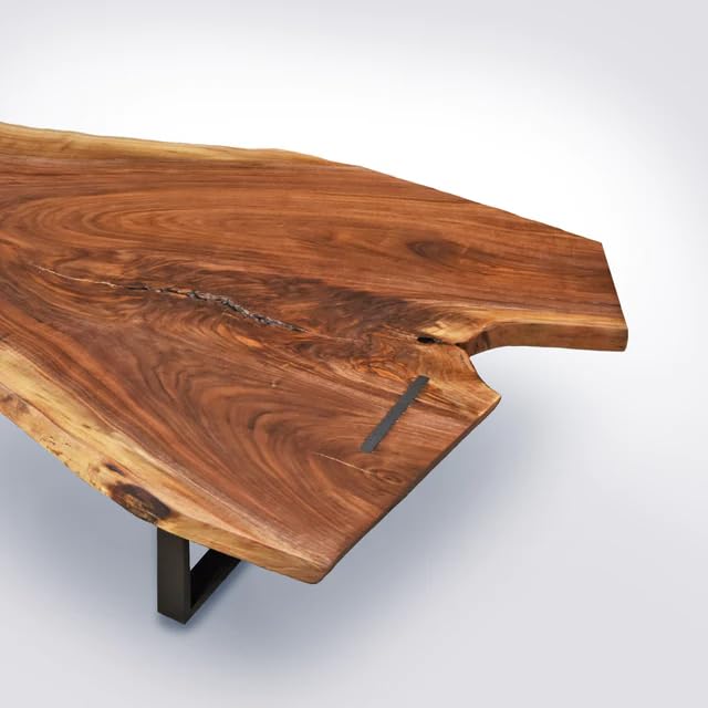 Natural Wood Live Edge Dining Table 108 x 36 Inches M704