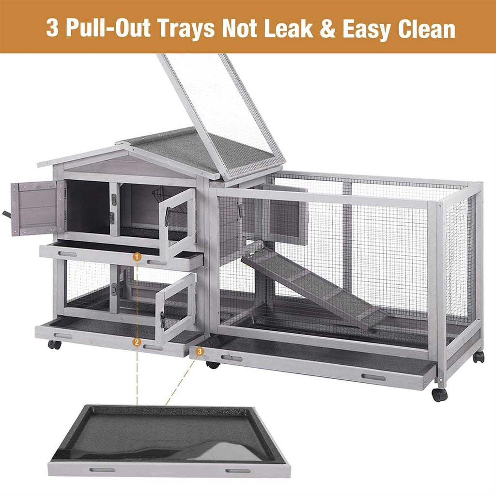 Rabbit Hutch with Waterproof Roof and Pull Out Tray P3186