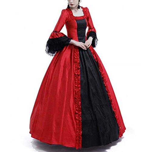 Medieval Patchwork Lace Flare Sleeve Maxi Dress for Women K51194