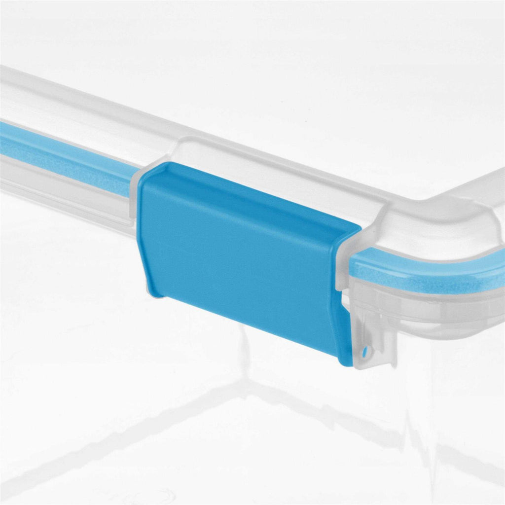 32 Qt Gasket Box Clear Base with Blue Lid, Set of 4 V560