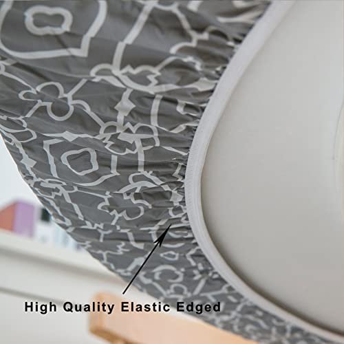 Round Vinyl Fitted Tablecloth with Flannel Backing Elastic Edge Waterproof T968