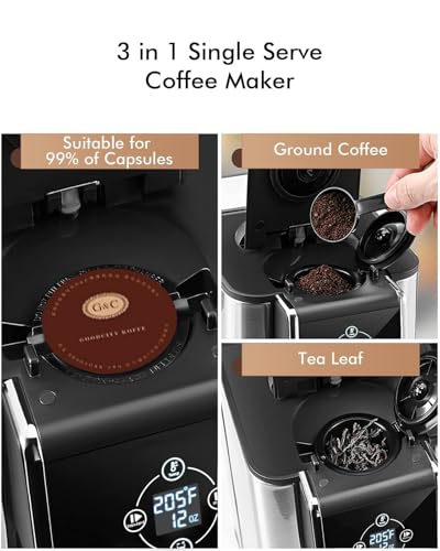 Single Serve Coffee Maker for K-pods, Ground Coffee, and Loose Leaf Tea H6360