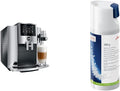 Jura S8 Automatic Coffee Machine, 64 ounces, Chrome & Milk System Cleaner Mini-Tabs w/Dispenser (180 g bottle), white