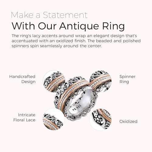 Spinner Ring for Women, Fidget Ring, Anxiety Ring, Vintage Style H6055