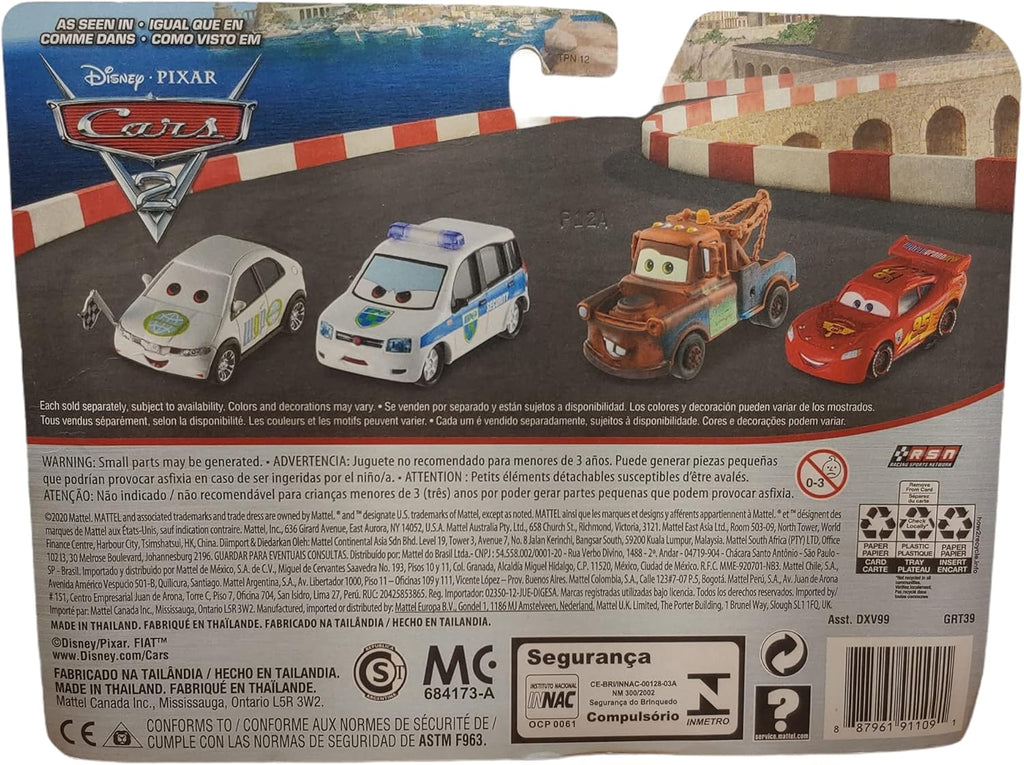 Cars 3 Lightning McQueen & Mater 2-Pack, 1:55 Scale Die-Cast Vehicles for Kids Age 3 and Older W12397