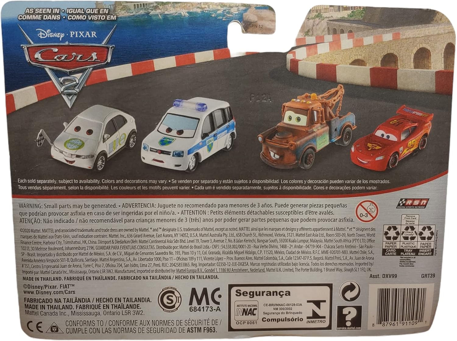 Cars 3 Lightning McQueen & Mater 2-Pack, 1:55 Scale Die-Cast Vehicles for Kids Age 3 and Older W12397
