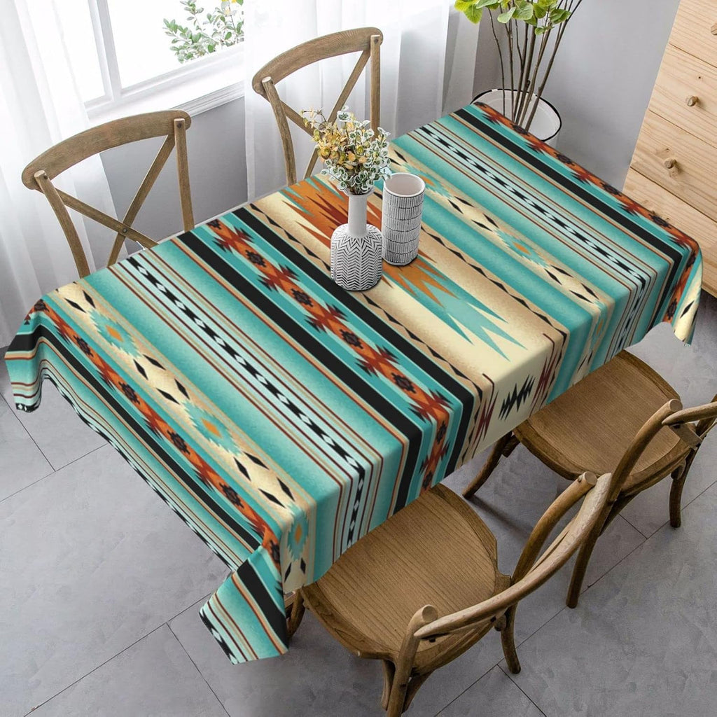 Rectangular Tablecloth Aztec Print Washable Dining Table Cover 60 x 90 Inches H5910