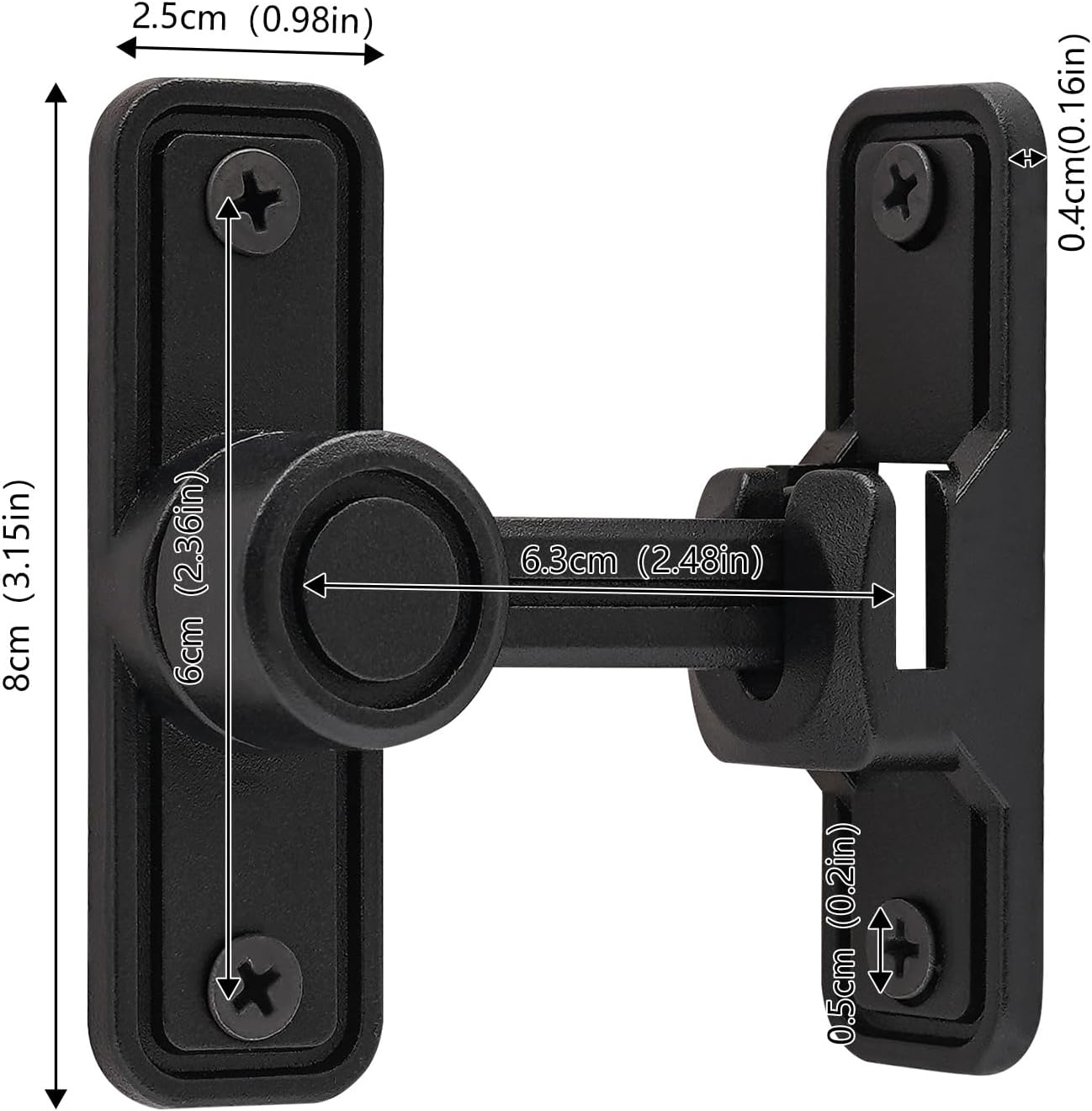 Barn Door Lock Latch, 90 & 180 Degree Heavy Duty Sliding Door Lock M560
