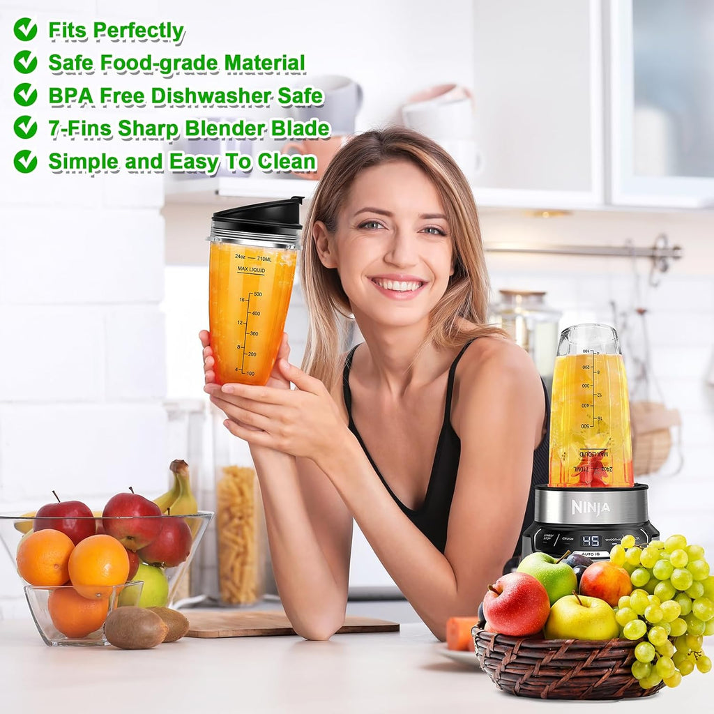 24oz Blender Cups with To-Go Lids and Extractor Blade X221200