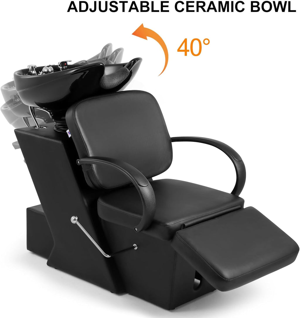 Shampoo Bowl with Adjustable Chair and Footrest W586