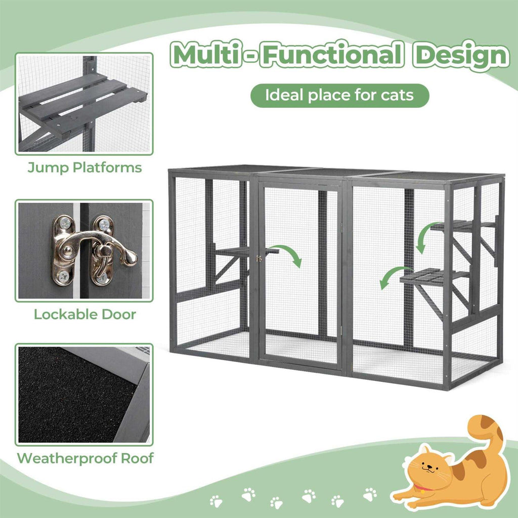 Wooden Outdoor Cat Enclosure Run Playpen X5886