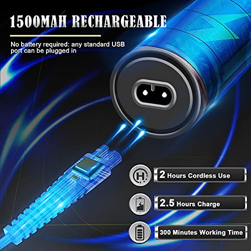 Professional Hair Clippers for Men, Cordless Rechargeable Beard Trimmer Kit E298