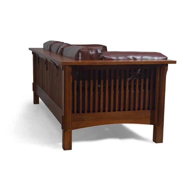 Quarter Sawn White Oak Sofa with Leather Cushions U175563