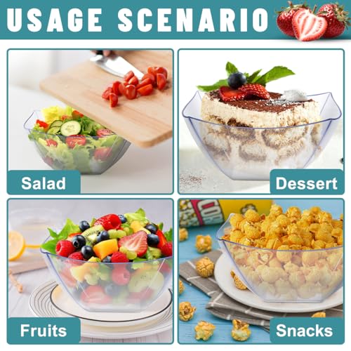50 Pack Disposable Clear Plastic Serving Bowls 8 oz for Party R95846