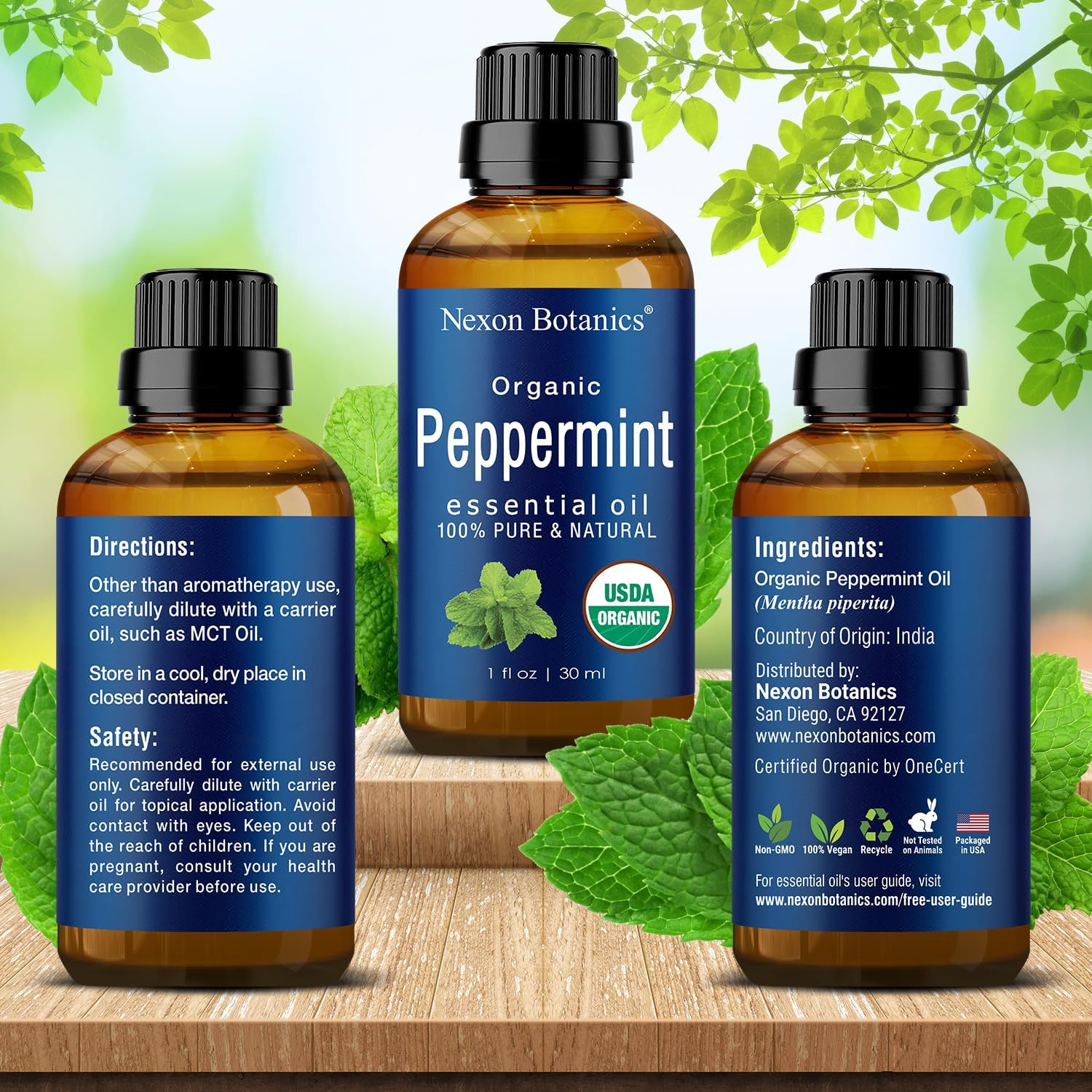 Peppermint Essential Oil 30 ml for Diffuser, Hair and Skin Care P9710