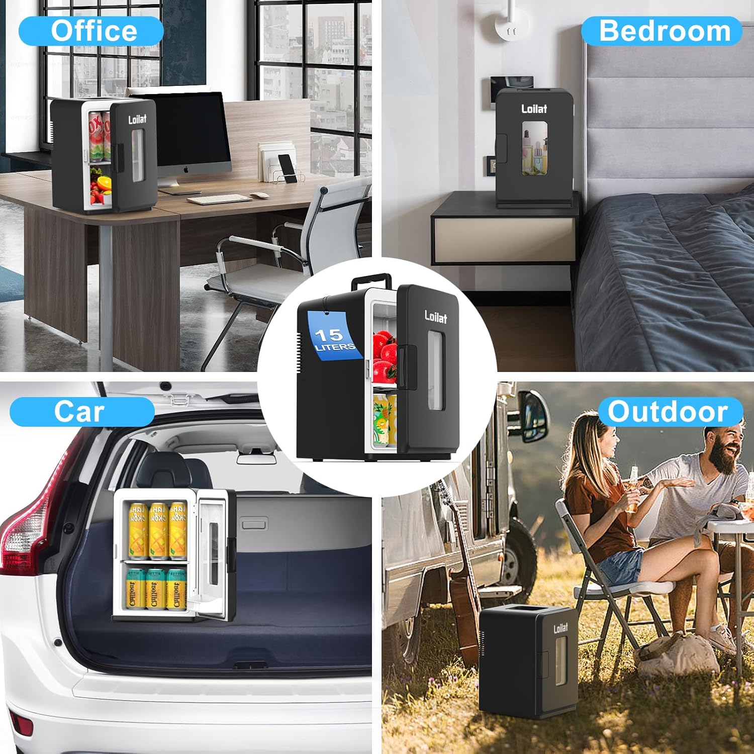15 Liter Mini Fridge for Bedroom, Office, Car, Thermoelectric Cooler and Warmer S2350
