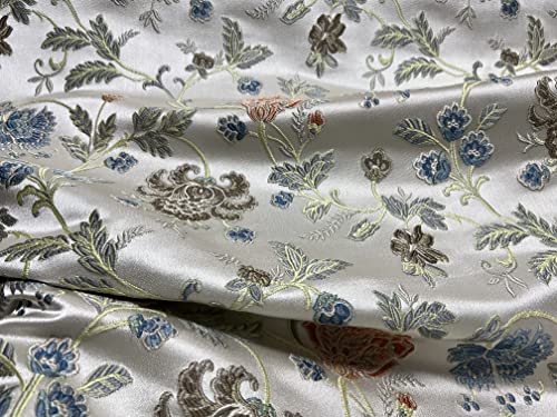 Woven Jacquard Floral Upholstery Fabric, 54 Inches Wide, Red H625