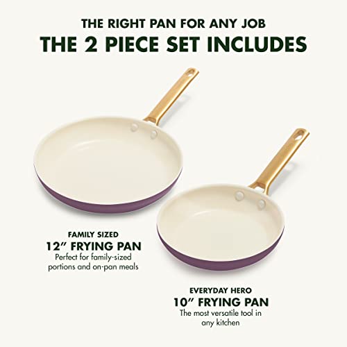 Hard Anodized Ceramic Nonstick Frying Pan Skillet Set, 10 and 12 Inch, Dishwasher Safe W75146