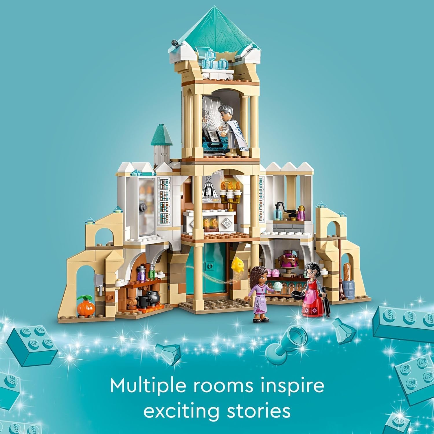 Disney Wish King Magnifico's Castle Building Toy Set for Kids Ages 7 and Up W8705
