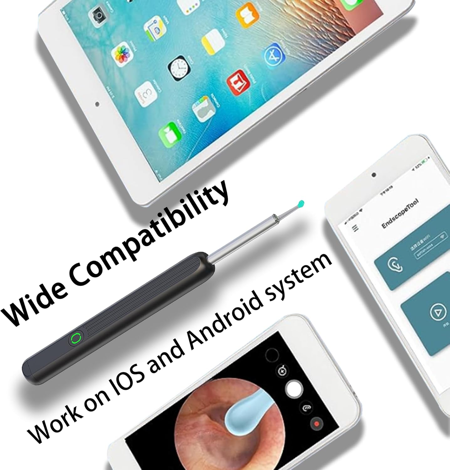 Ear Wax Removal Cleaner with 1080P HD Camera Otoscope for iPhone, iPad & Android D114071