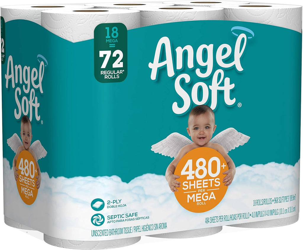 Toilet Paper, 18 Mega Rolls D911291