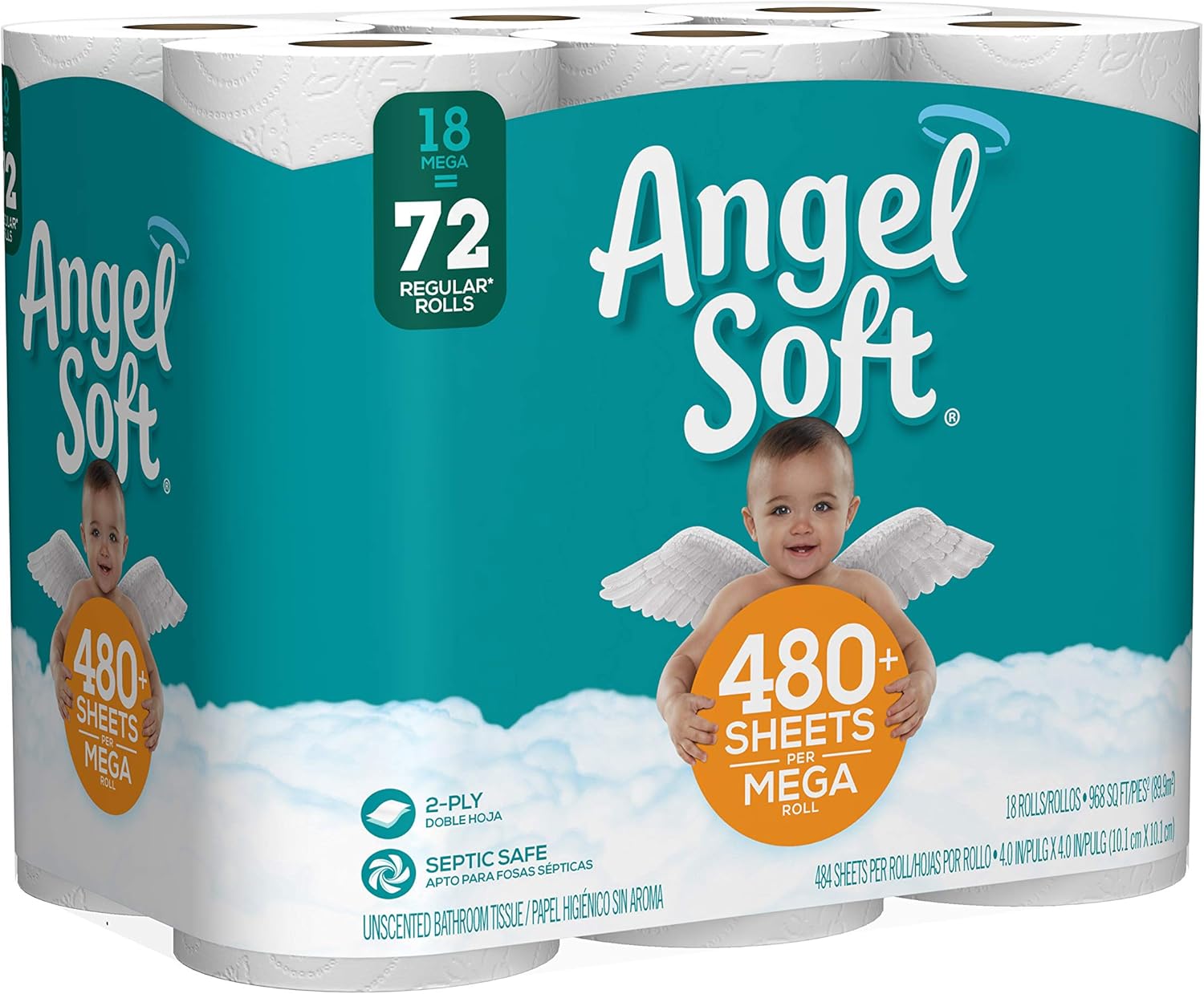 Toilet Paper, 18 Mega Rolls D911291