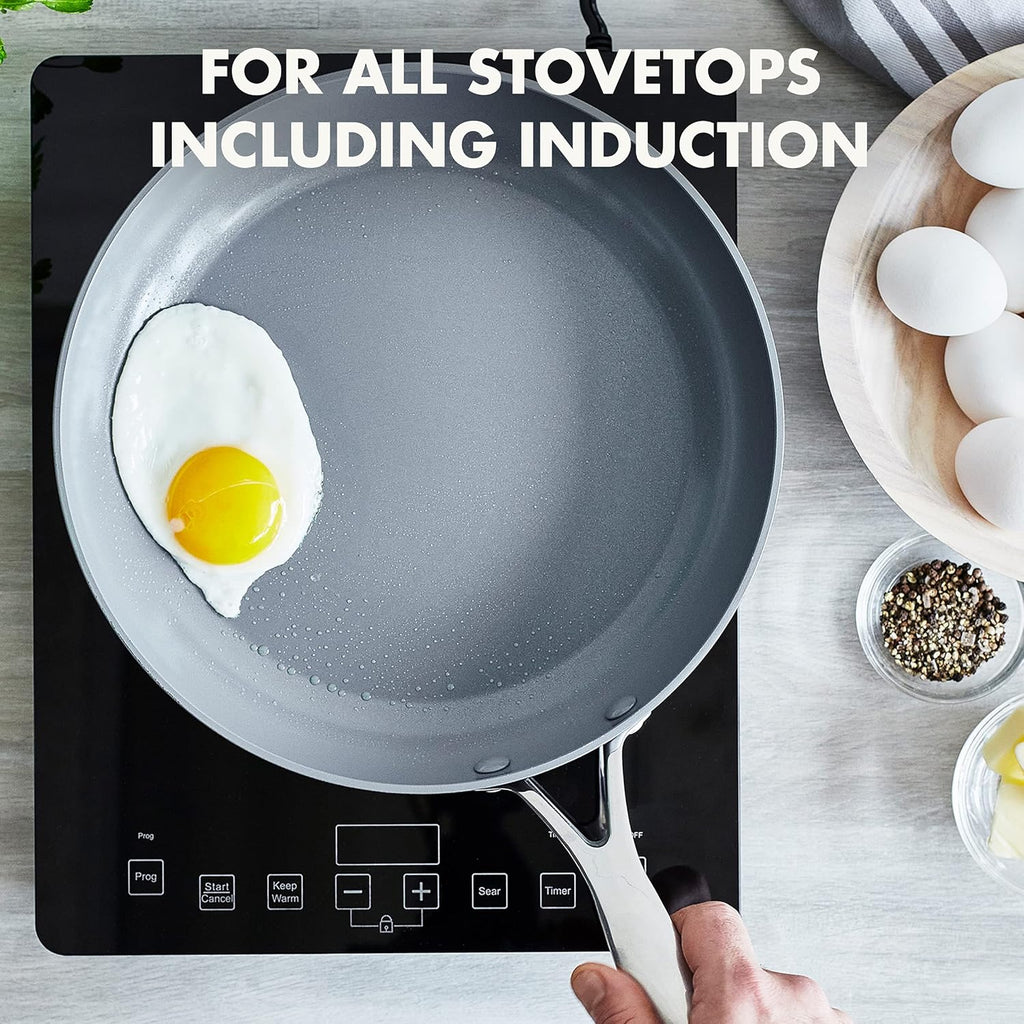Healthy Ceramic Nonstick 10 Inch Frying Pan with Lid B486