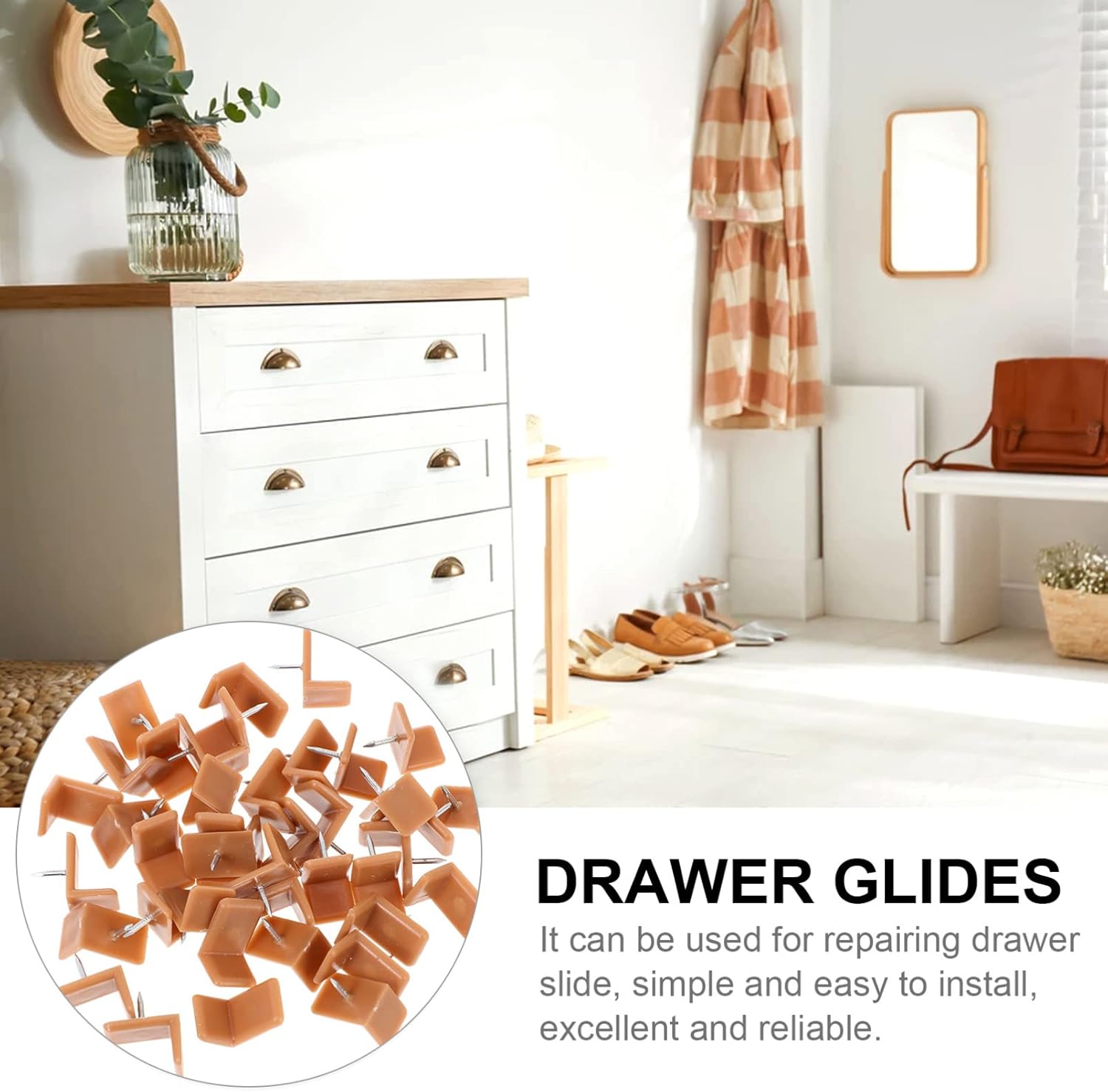 L-Shape Drawer Slider Guides for Furniture Repair, 40 Pcs T365954