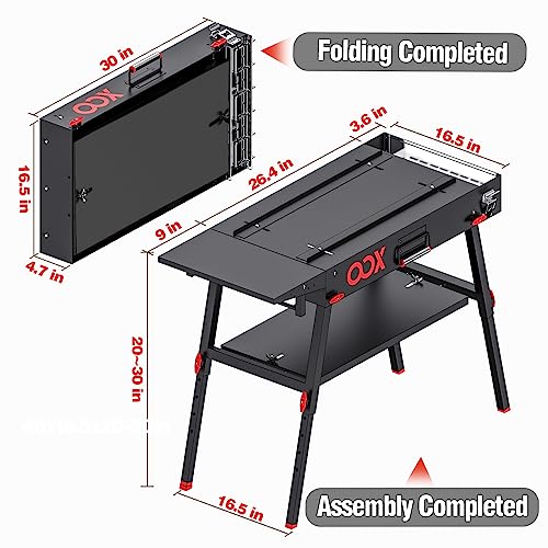 Portable Grill Table with Double-Shelf for Outdoor Prep, Folding Stand, Stainless Steel B81928