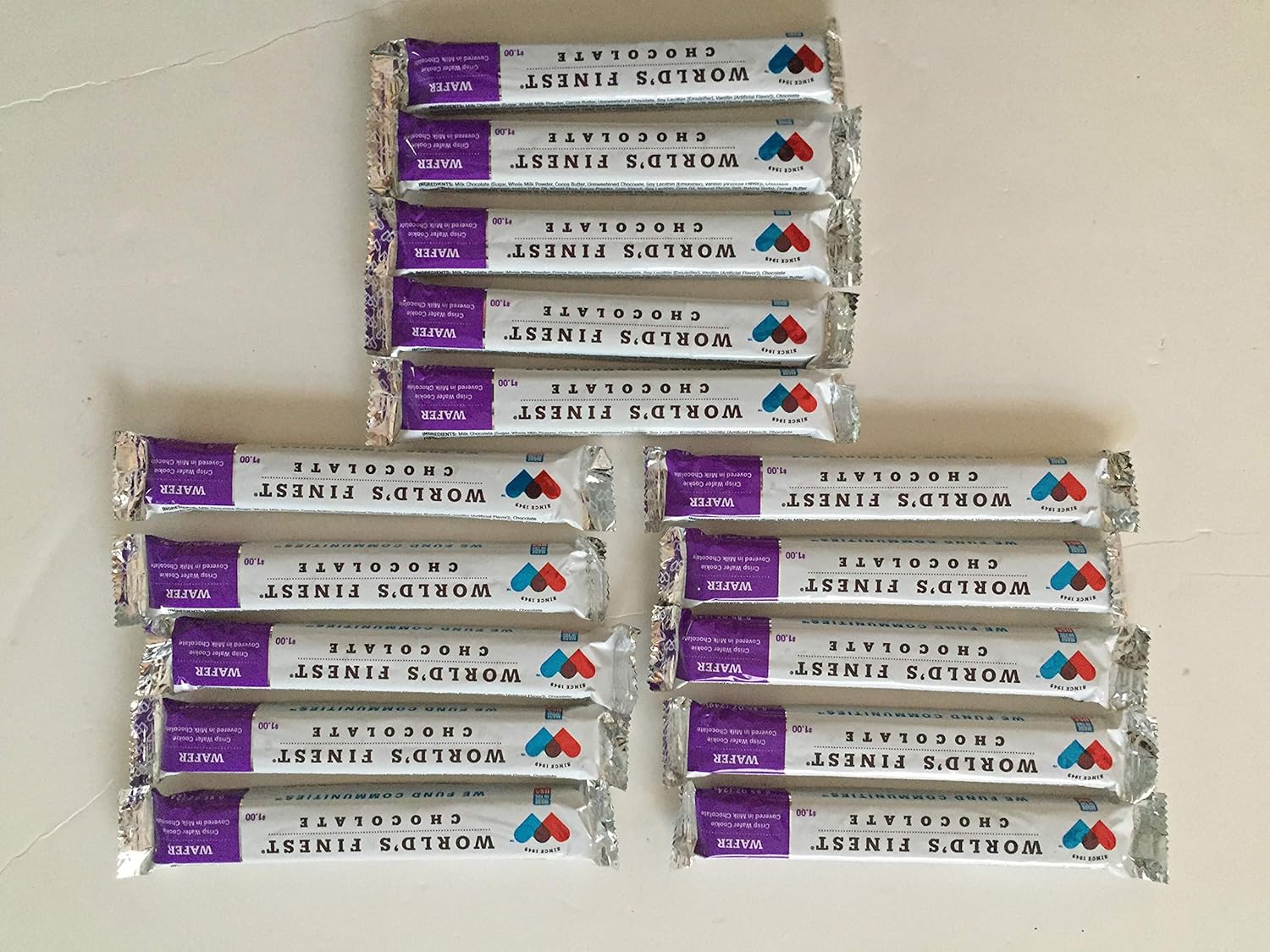 BuyBocceBalls Listing - 15 Bars - World's Finest Chocolate -Milk Chocolate Wafers