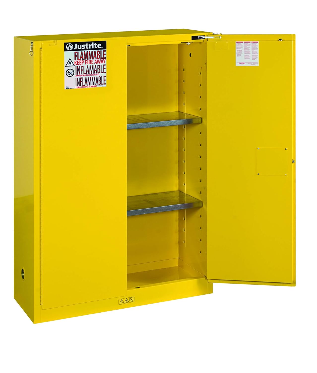 Flammable Safety Cabinet, 2 Door, Self Closing, 45 gal J351151