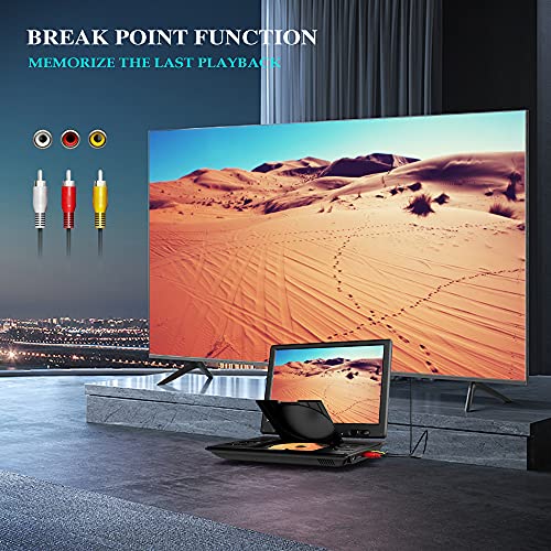 Portable DVD Player with 12.5" HD Swivel Screen, 6-Hour Battery, Car Mount Included M3843