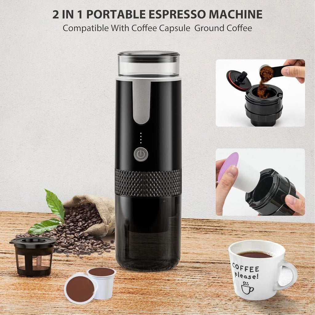 Portable Espresso Machine, Travel Coffee Maker for Camping RV Hiking W1410