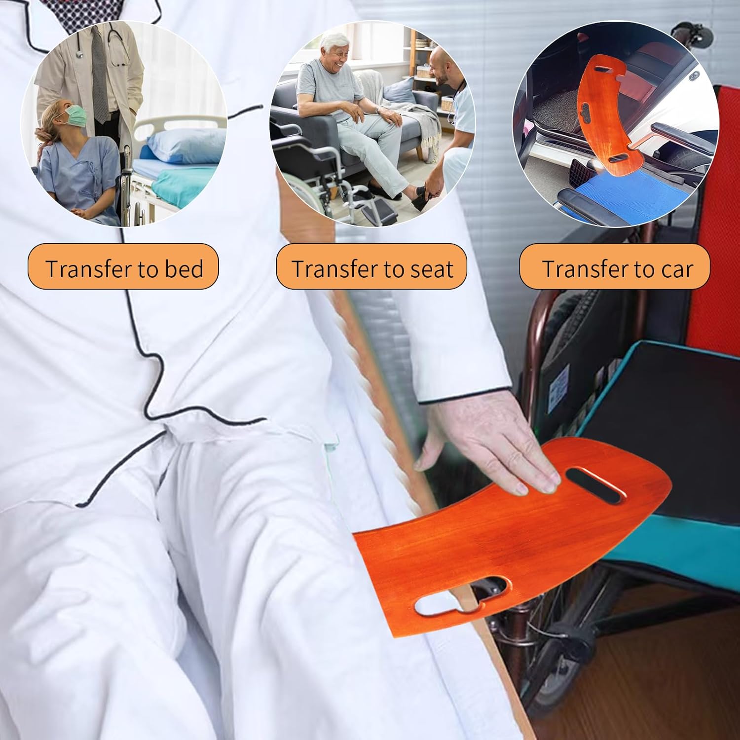 Slide Transfer Board 31" Wooden Patient Sliding Board E3078