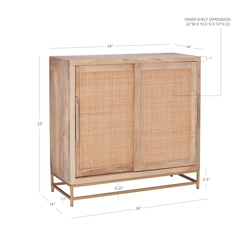 Natural Rattan Two Drawer Cabinet, Beige X311117