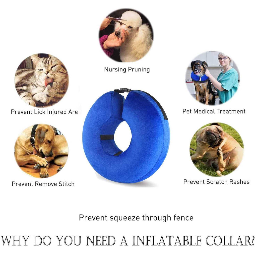 Protective Inflatable Cone Collar for Dogs and Cats Soft Pet Recovery E-Collar I711456
