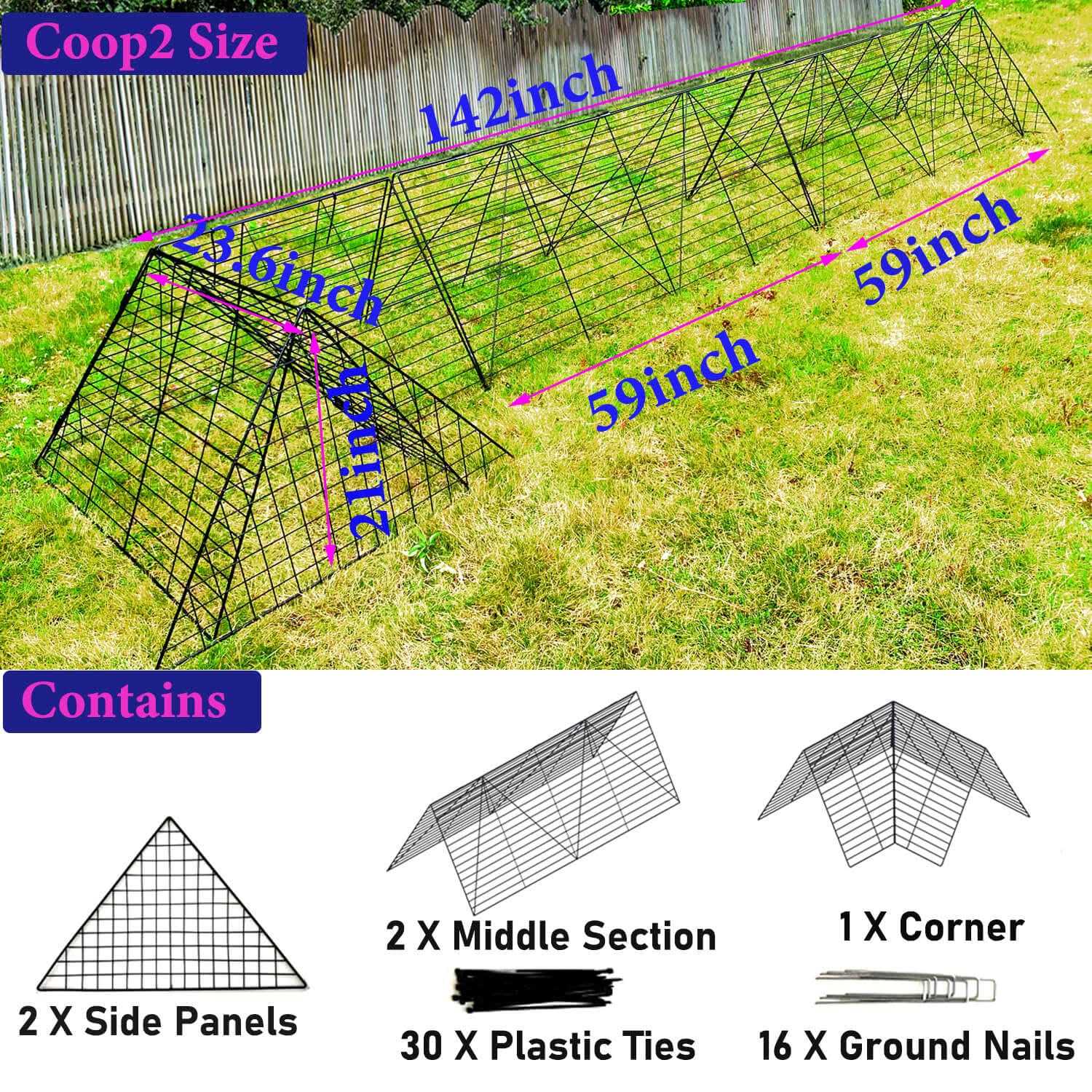 Chicken Tunnels for Yard Outside Run Coop O526487