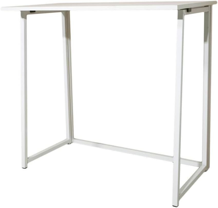 Collapsible Computer Desk White Portable Folding Workstation U963473