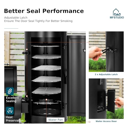 Heavy Duty Charcoal Grill with Offset Smoker, 942 sq.in. Cooking Area O839549